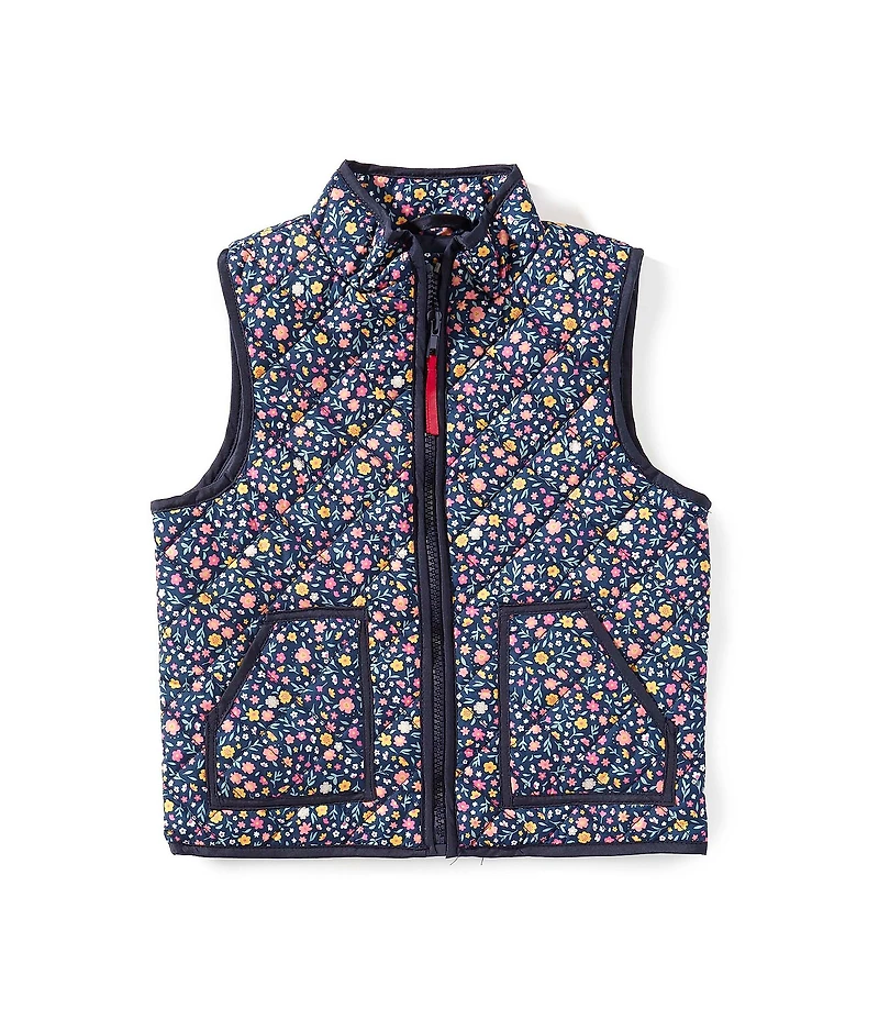 Adventurewear 360 Little Girls Floral Print Quilted Zip Vest