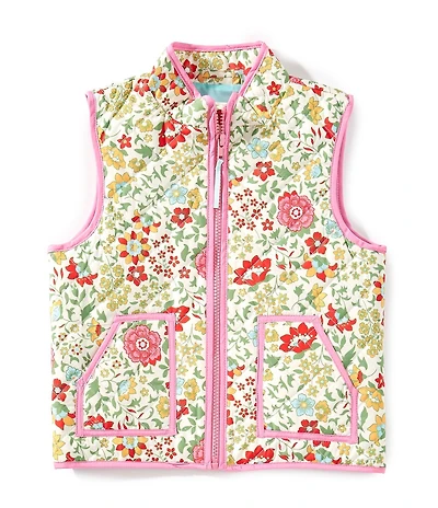 Adventurewear 360 Little Girls Floral Quilted Zip Vest