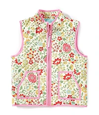 Adventurewear 360 Little Girls Floral Quilted Zip Vest