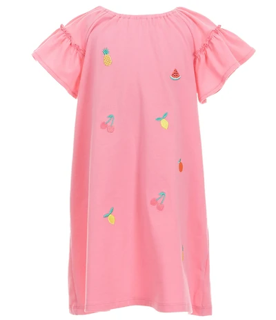 Adventurewear 360 Little Girls Flutter Sleeve Fruit Applique A-Line Dress