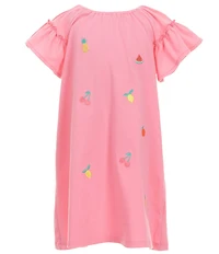 Adventurewear 360 Little Girls Flutter Sleeve Fruit Applique A-Line Dress