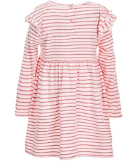 Adventurewear 360 Little Girls Long Sleeve Crew Neck Embroidered Cherry Jersey Dress