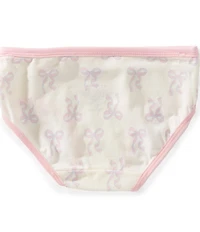 Adventurewear 360 Little Girls Printed Bow Cotton Brief Panties