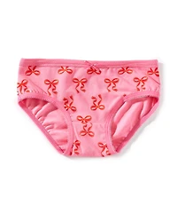 Adventurewear 360 Little Girls Printed Bow Cotton Brief Panties
