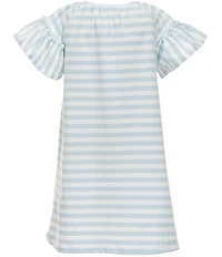 Adventurewear 360 Little Girls Striped Cap Sleeve Flower Knit Dress