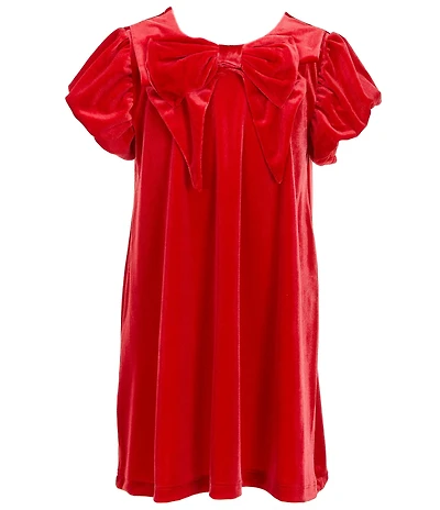 Adventurewear 360 Little Girls Velvet Bow Dress with Headband
