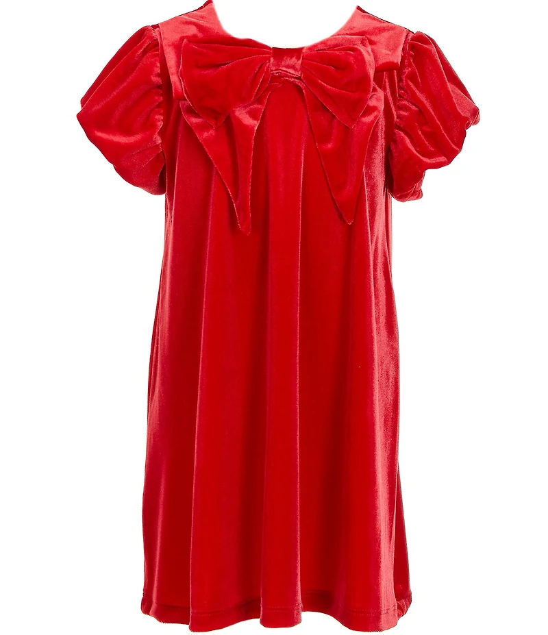 Adventurewear 360 Little Girls Velvet Bow Dress with Headband