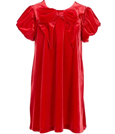 Adventurewear 360 Little Girls Velvet Bow Dress with Headband