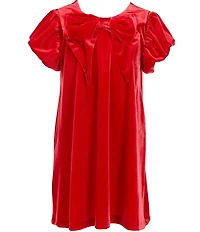 Adventurewear 360 Little Girls Velvet Bow Dress with Headband