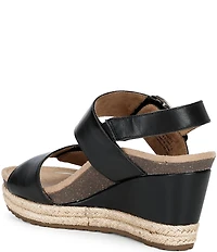Aetrex Anetta Leather Espadrille Wedge Sandals