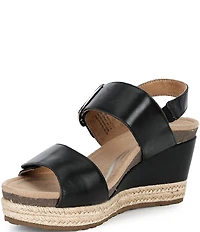 Aetrex Anetta Leather Espadrille Wedge Sandals