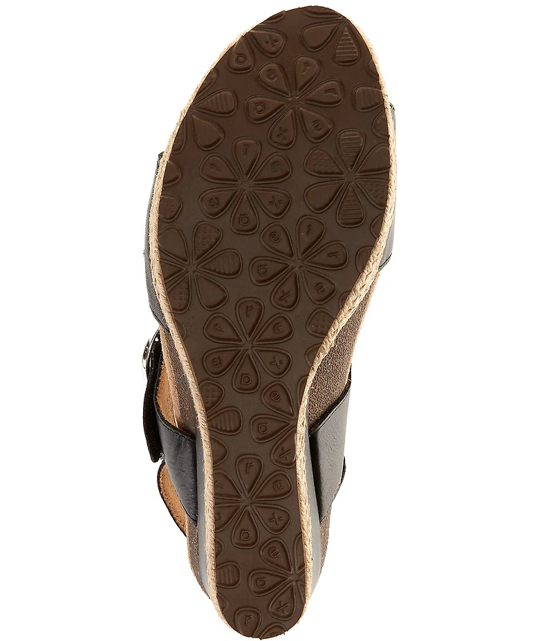 Aetrex Anetta Leather Espadrille Wedge Sandals