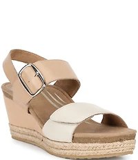 Aetrex Anetta Leather Espadrille Wedge Sandals