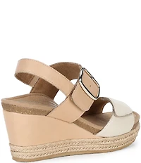 Aetrex Anetta Leather Espadrille Wedge Sandals