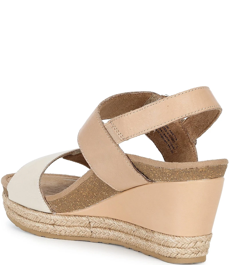 Aetrex Anetta Leather Espadrille Wedge Sandals