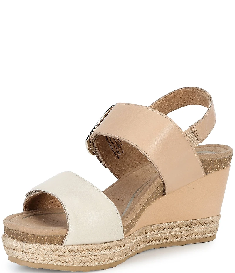 Aetrex Anetta Leather Espadrille Wedge Sandals