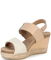 Aetrex Anetta Leather Espadrille Wedge Sandals