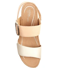 Aetrex Anetta Leather Espadrille Wedge Sandals