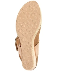 Aetrex Anetta Leather Espadrille Wedge Sandals