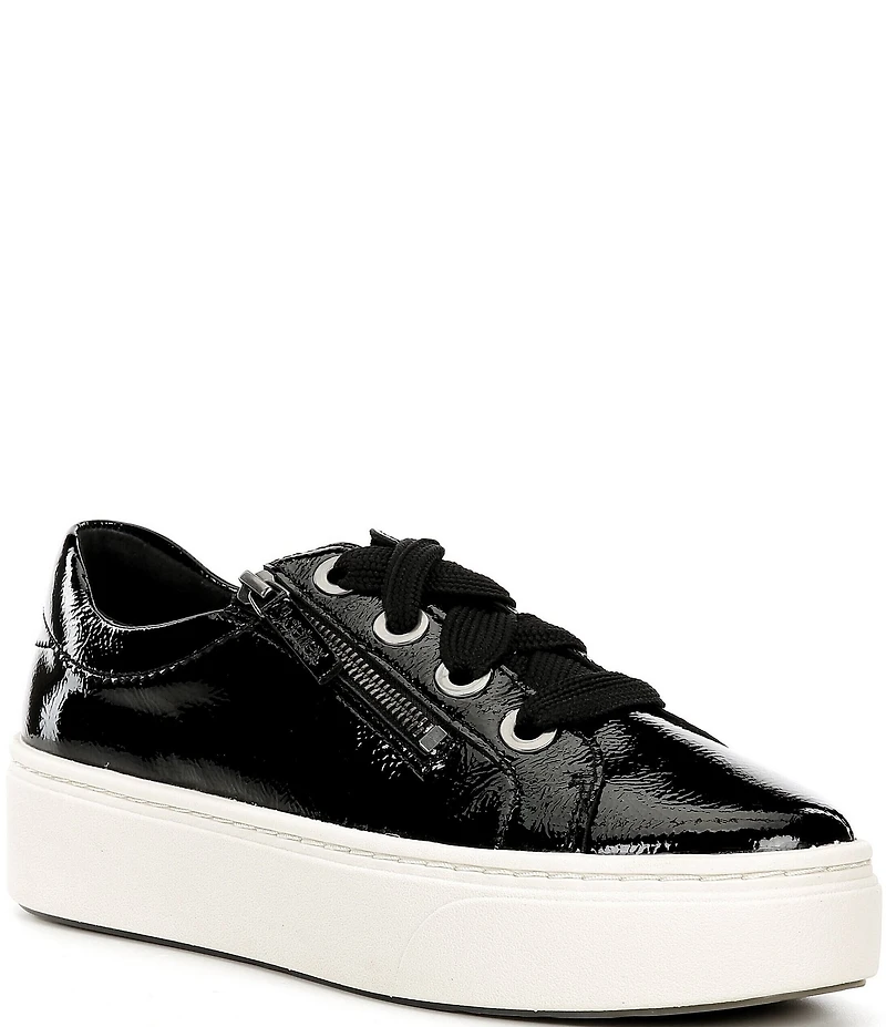 Aetrex Aubrey Side Zip Patent Leather Platform Sneakers