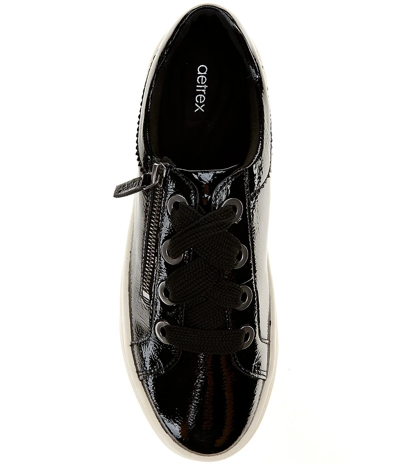 Aetrex Aubrey Side Zip Patent Leather Platform Sneakers