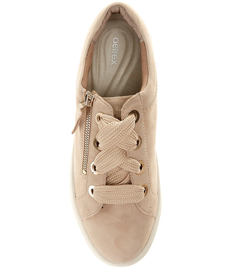 Aetrex Aubrey Side Zip Suede Platform Sneakers