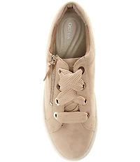 Aetrex Aubrey Side Zip Suede Platform Sneakers
