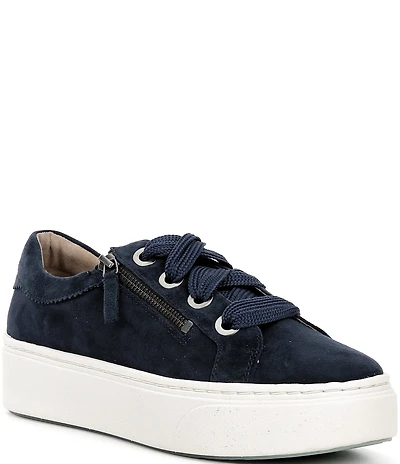 Aetrex Aubrey Side Zip Suede Platform Sneakers