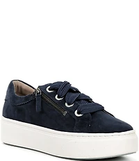 Aetrex Aubrey Side Zip Suede Platform Sneakers