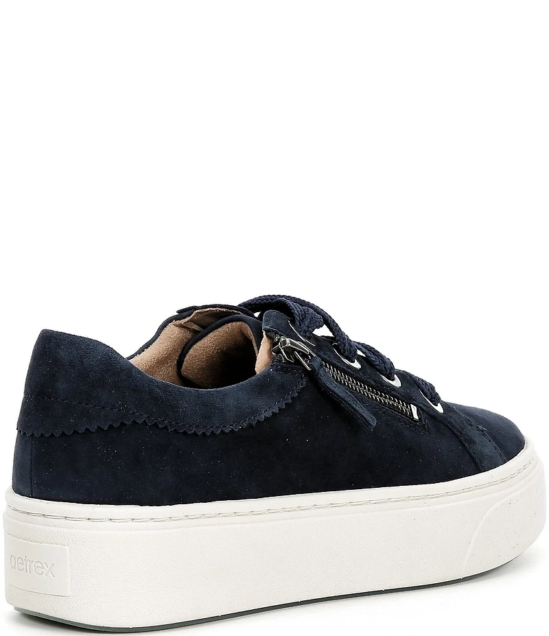 Aetrex Aubrey Side Zip Suede Platform Sneakers