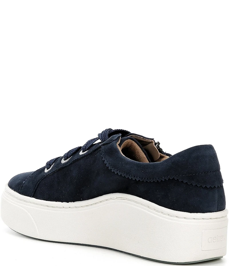 Aetrex Aubrey Side Zip Suede Platform Sneakers