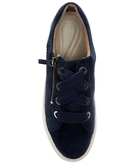 Aetrex Aubrey Side Zip Suede Platform Sneakers
