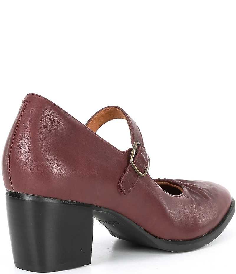 Aetrex Blk Sara Mary Jane Strap Leather Pumps