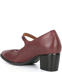 Aetrex Blk Sara Mary Jane Strap Leather Pumps