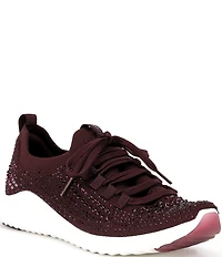 Aetrex Carly Sparkle Knit Rhinestone Embellished Sneakers