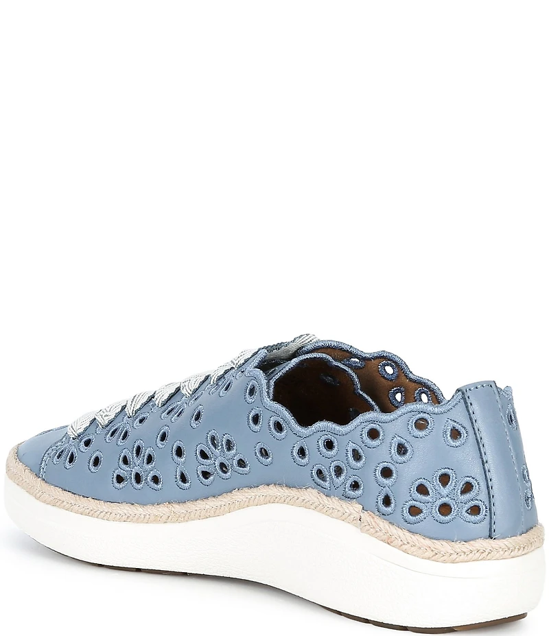 Aetrex Charlotte Leather Floral Lace Up Sneakers