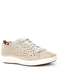 Aetrex Charlotte Leather Floral Lace Up Sneakers