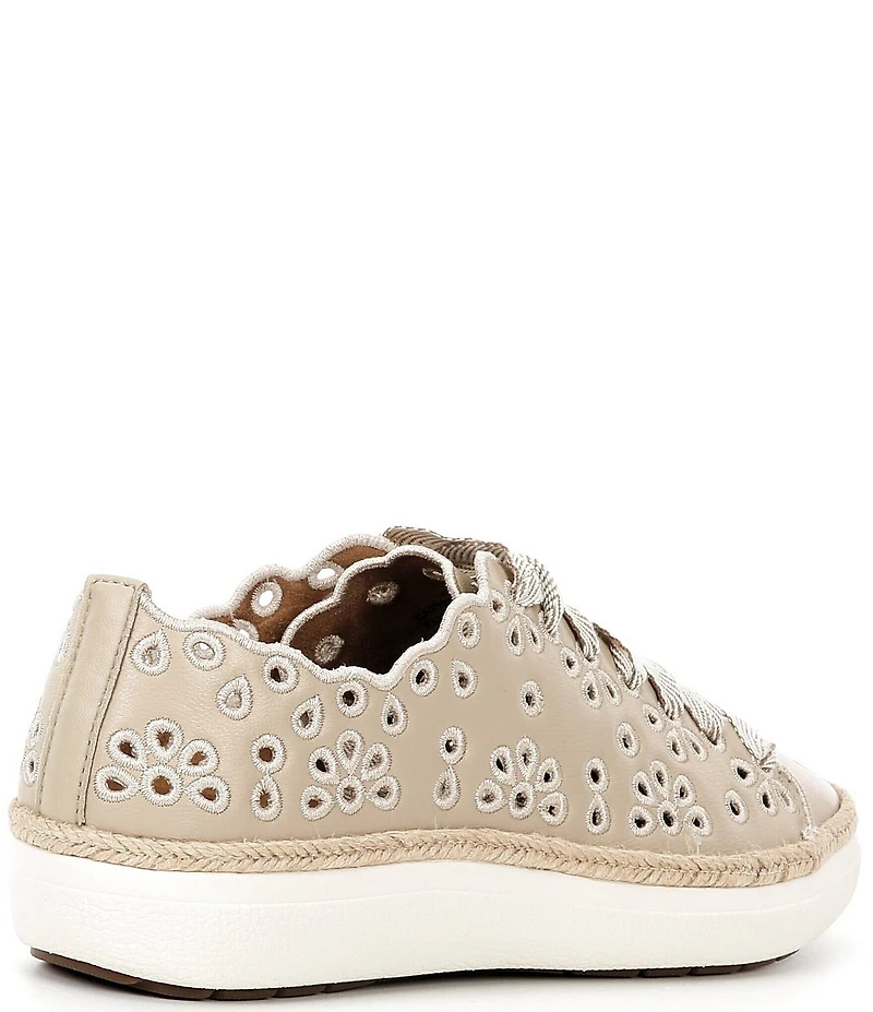 Aetrex Charlotte Leather Floral Lace Up Sneakers