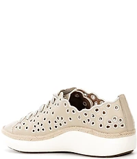 Aetrex Charlotte Leather Floral Lace Up Sneakers