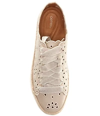 Aetrex Charlotte Leather Floral Lace Up Sneakers