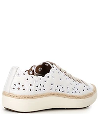 Aetrex Charlotte Leather Floral Lace Up Sneakers