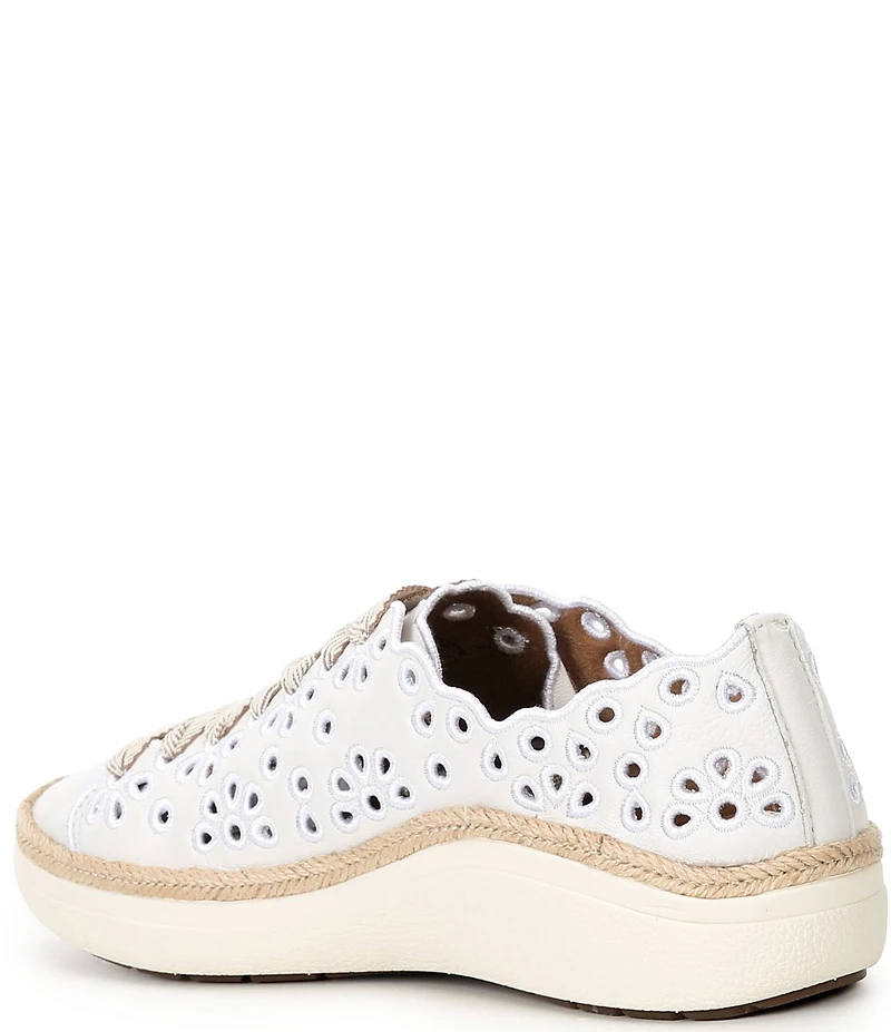 Aetrex Charlotte Leather Floral Lace Up Sneakers