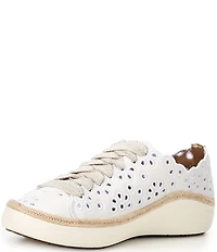 Aetrex Charlotte Leather Floral Lace Up Sneakers