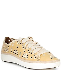 Aetrex Charlotte Leather Floral Lace Up Sneakers
