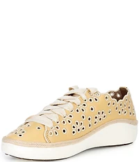 Aetrex Charlotte Leather Floral Lace Up Sneakers