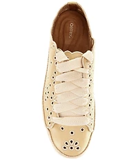 Aetrex Charlotte Leather Floral Lace Up Sneakers