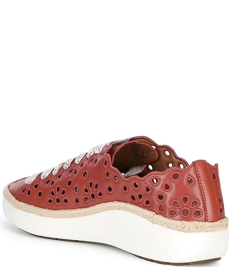 Aetrex Charlotte Leather Floral Lace Up Sneakers