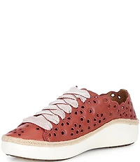 Aetrex Charlotte Leather Floral Lace Up Sneakers