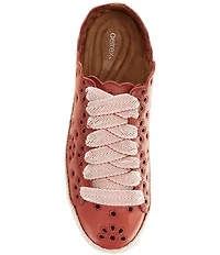 Aetrex Charlotte Leather Floral Lace Up Sneakers