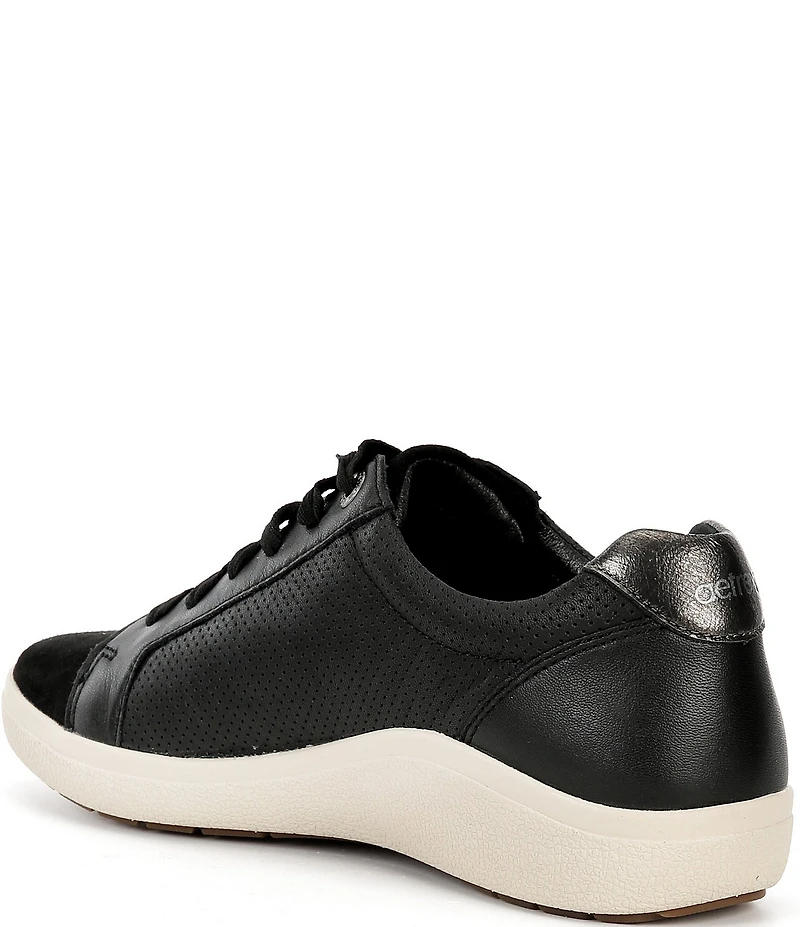 Aetrex Courtney Lace Up Perforated Leather Sneakers